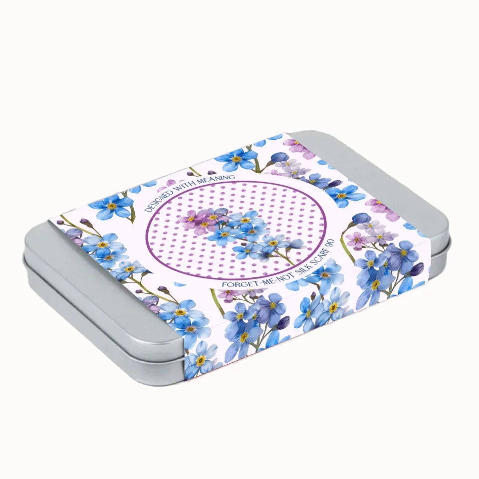 Forget-Me-Not Flower Silk Scarf 90, Designed With Meaning