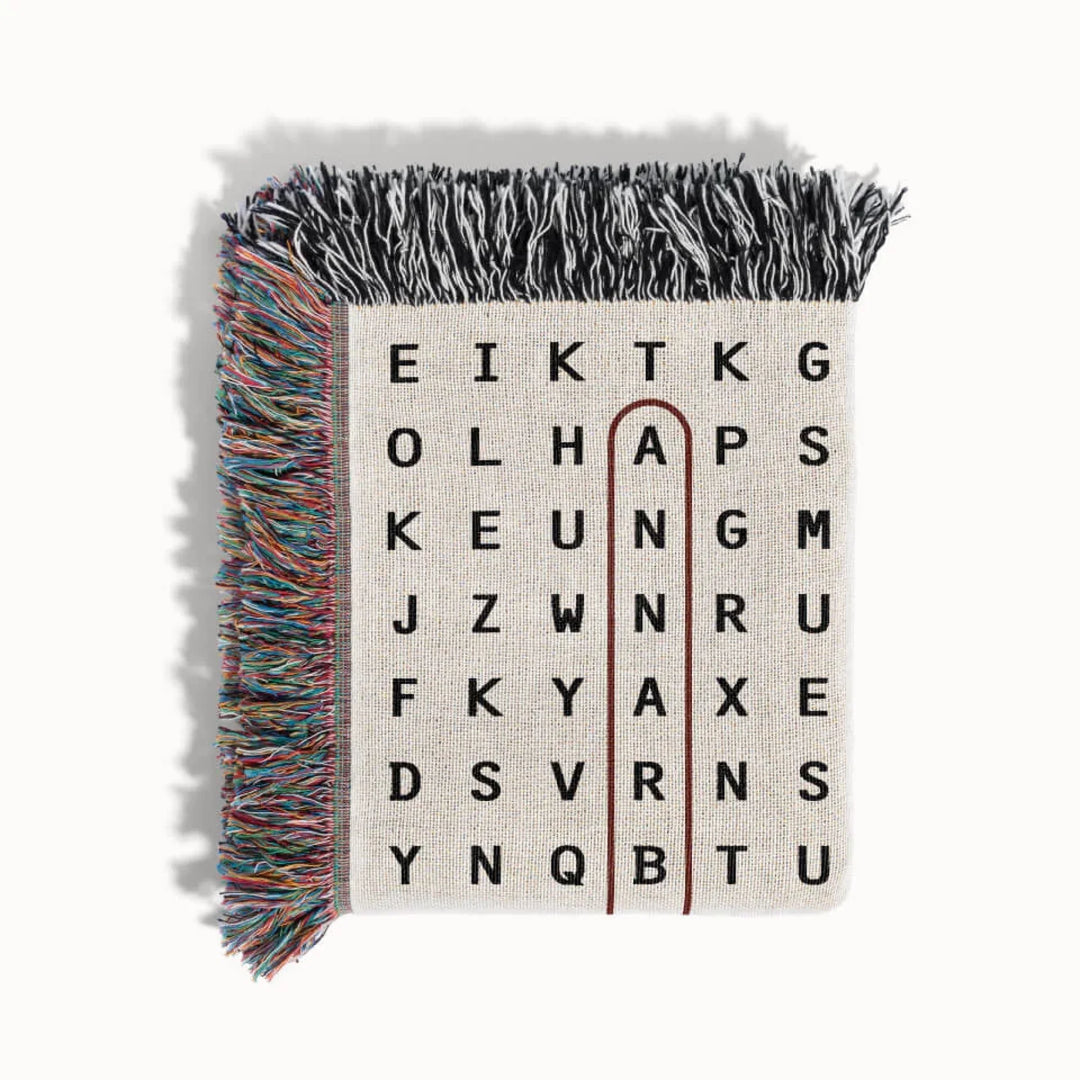Ann Arbor, Michigan Woven Blanket - Word Search Studio by Designed With Meaning