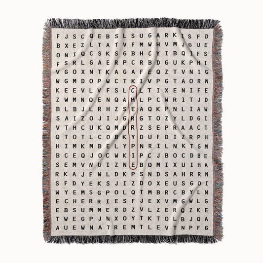 Cherry Pie Word Search Studio Woven Throw Blanket, Designed With Meaning