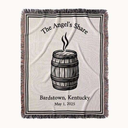 Bourbon Barrel Woven Throw Blanket, Personalized Gift, Designed With Meaning
