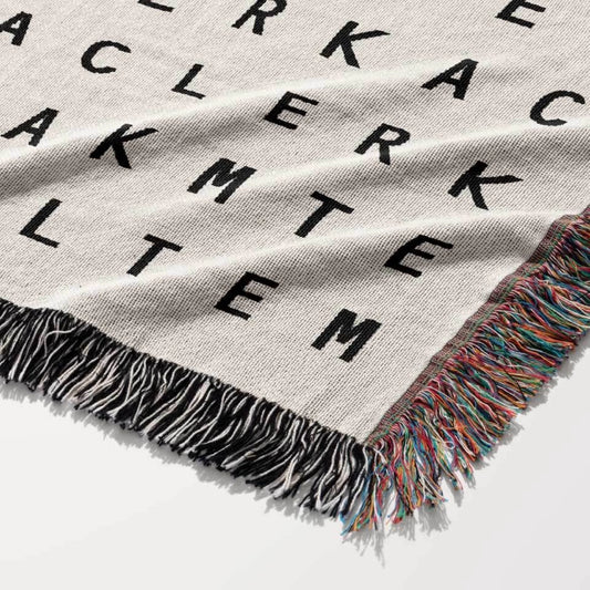 Custom Word Search Woven Throw Blanket, Word Search Studio by Designed With Meaning