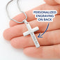 Engraved Cross Necklace - Baptism Gift for Girl - Personalized