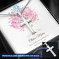 Engraved Cross Necklace - Baptism Gift for Girl - Personalized