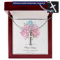 Engraved Cross Necklace - Baptism Gift for Girl - Personalized