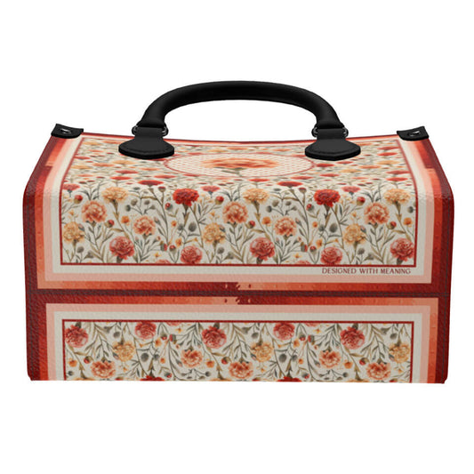Carnation Flower Mini Shopper, Leather Handbag, Designed With Meaning