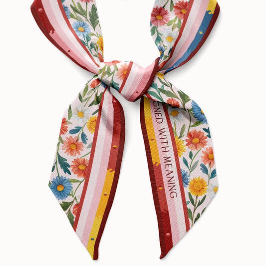 Daisy Flower Silk Ribbon Scarf, Designed With Meaning