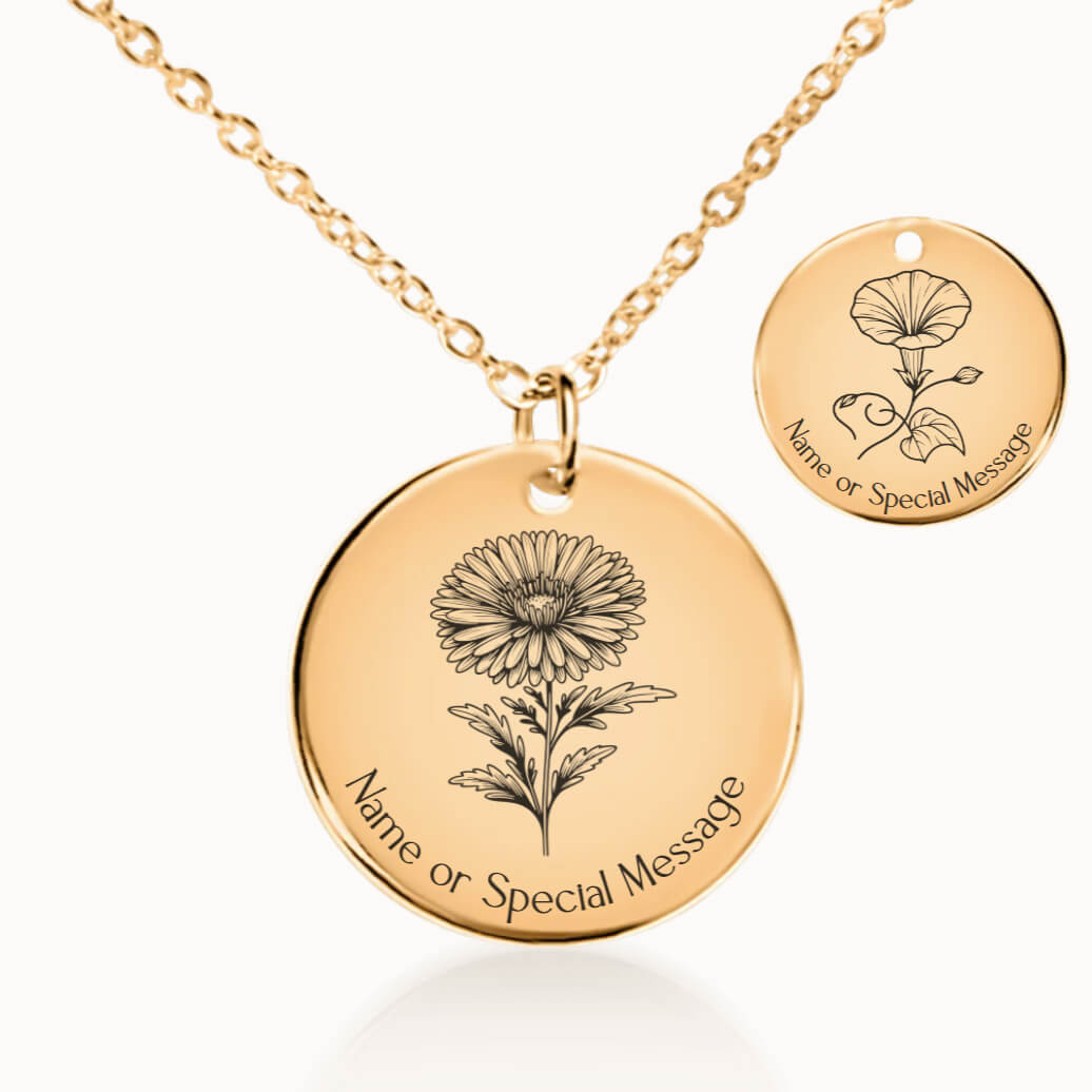 September Birth Flower: outlet Morning Glory Pendant