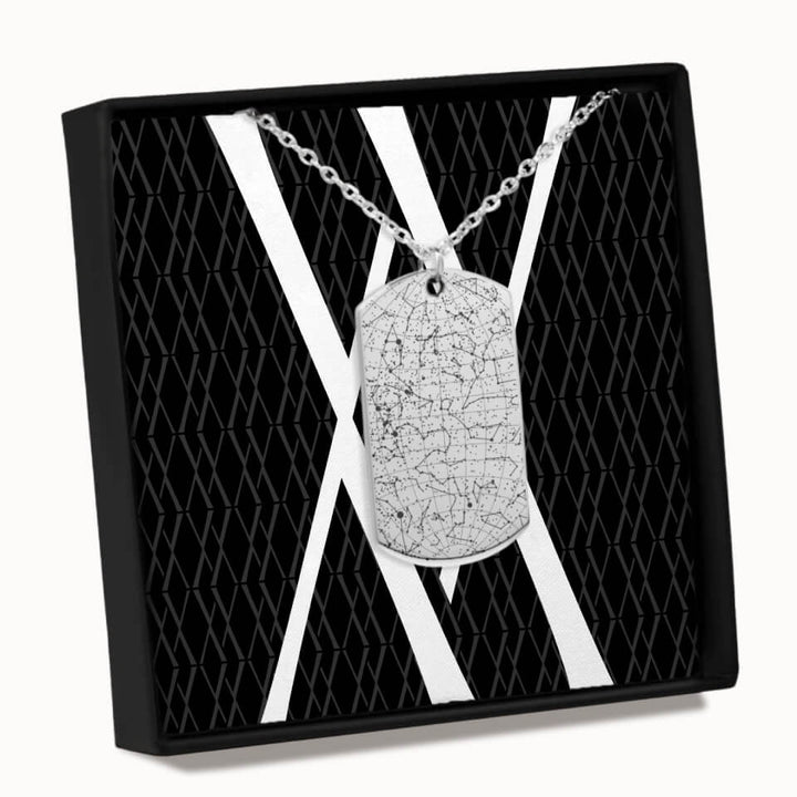 Tag Star Map Necklace in Box, Personalized Gift, Designed With Meaning