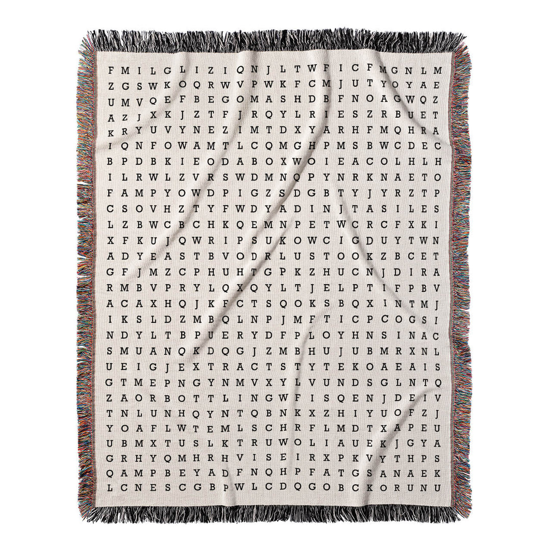 Brewmaster's Blueprint Word Search, 50x60 Woven Throw Blanket, Hidden#color-of-hidden-words_hidden