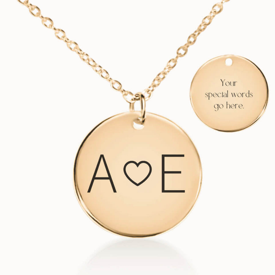 Classic Couples Initial Necklace in Gold, Personalized Gift, Designed With Meaning