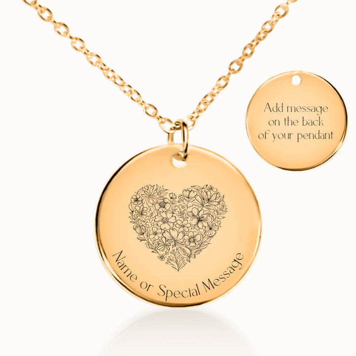 Classic Heart Necklace in Gold, Personalized Gift for Her, Designed With Meaning