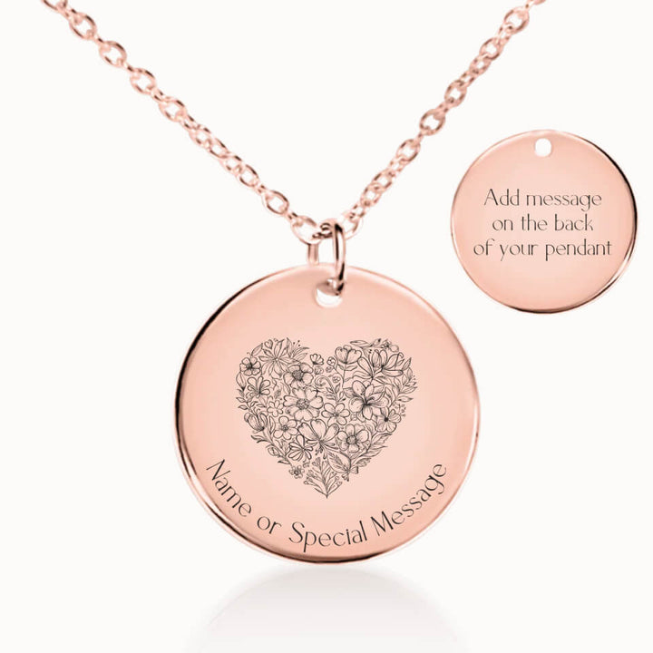 Classic Heart Necklace in Rose Gold, Personalized Gift for Her, Designed With Meaning