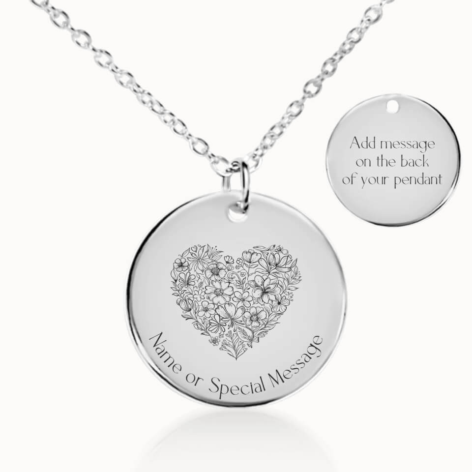 Classic Heart Necklace in Silver, Personalized Gift for Her, Designed With Meaning