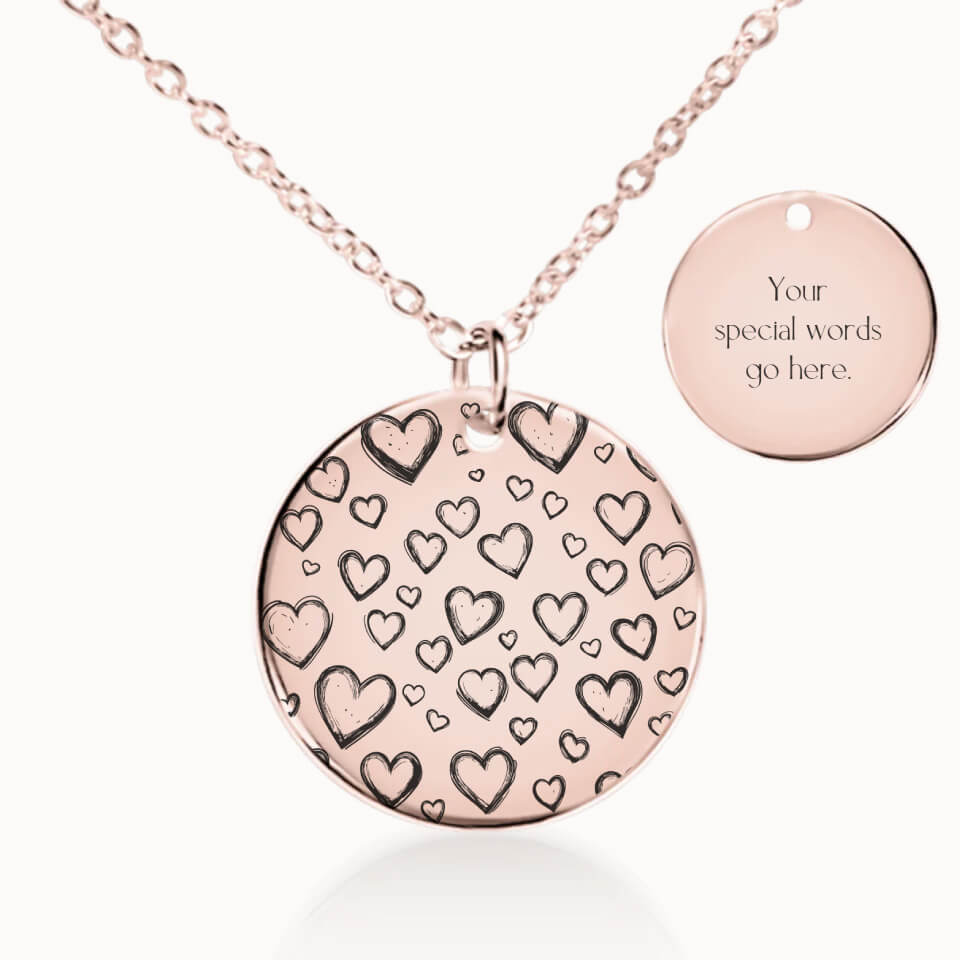 Classic Love Necklace in Rose Gold, Personalized Gift for Her, Designed With Meaning