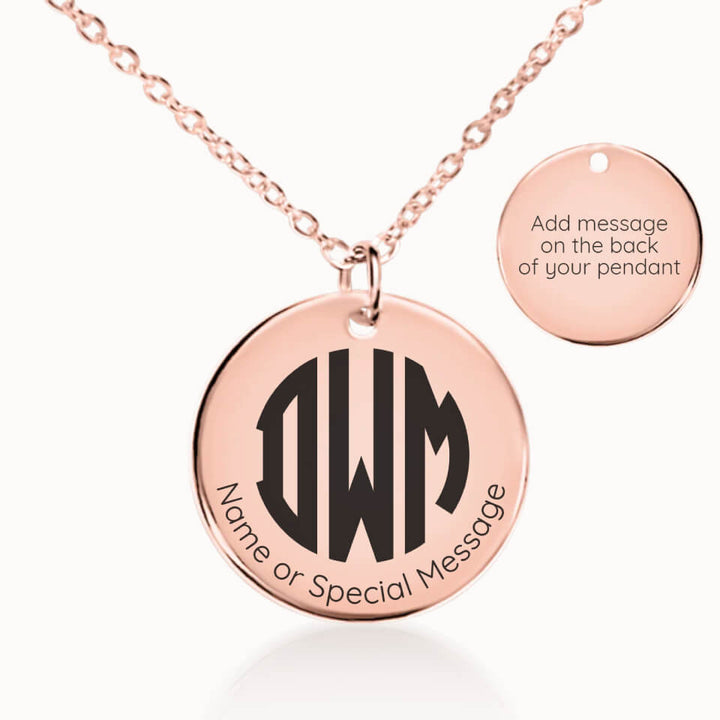 Classic Monogram Necklace in Rose Gold, Personalized Gift for Her, Designed With Meaning