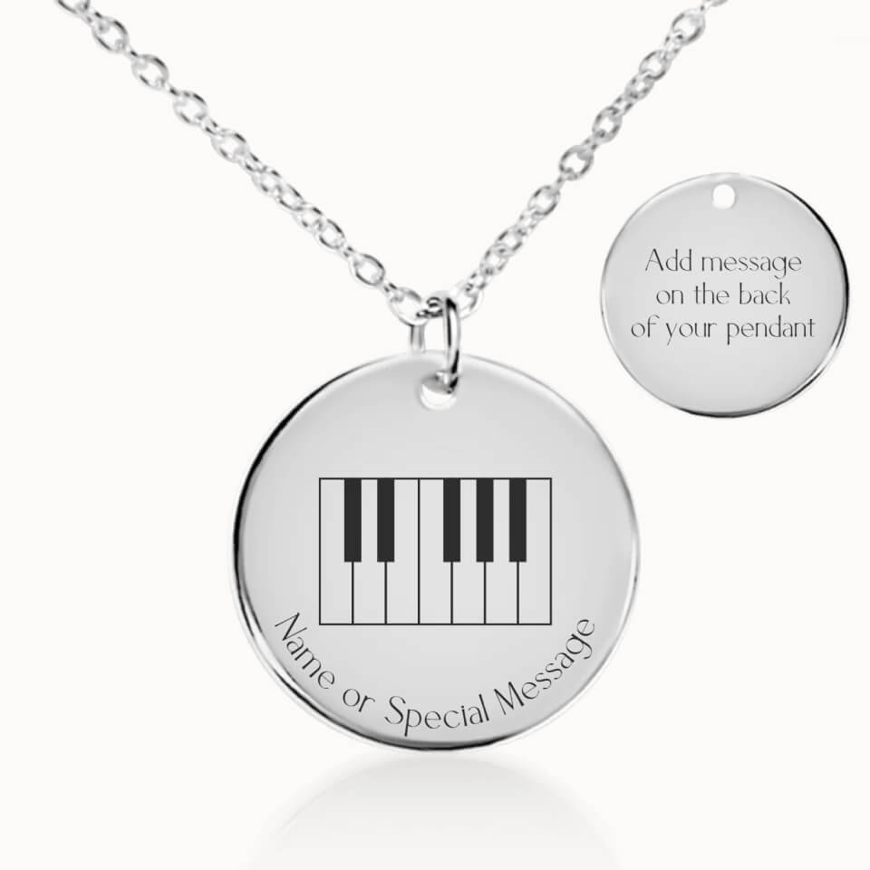 Classic Piano Necklace in Silver, Personalized Gift, Designed With Meaning