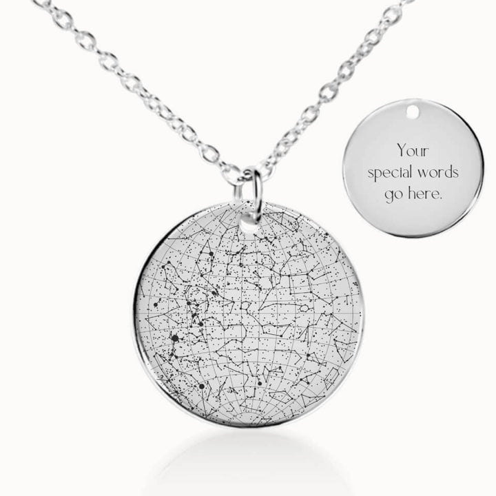 Classic Star Map Necklace in Silver, Personalized Gift, Designed With Meaning