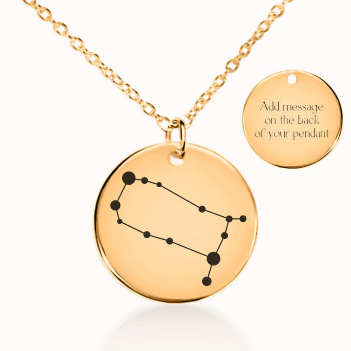 Zodiac Constellation Necklace in Gold, Personalized Gift for Her, Designed With Meaning