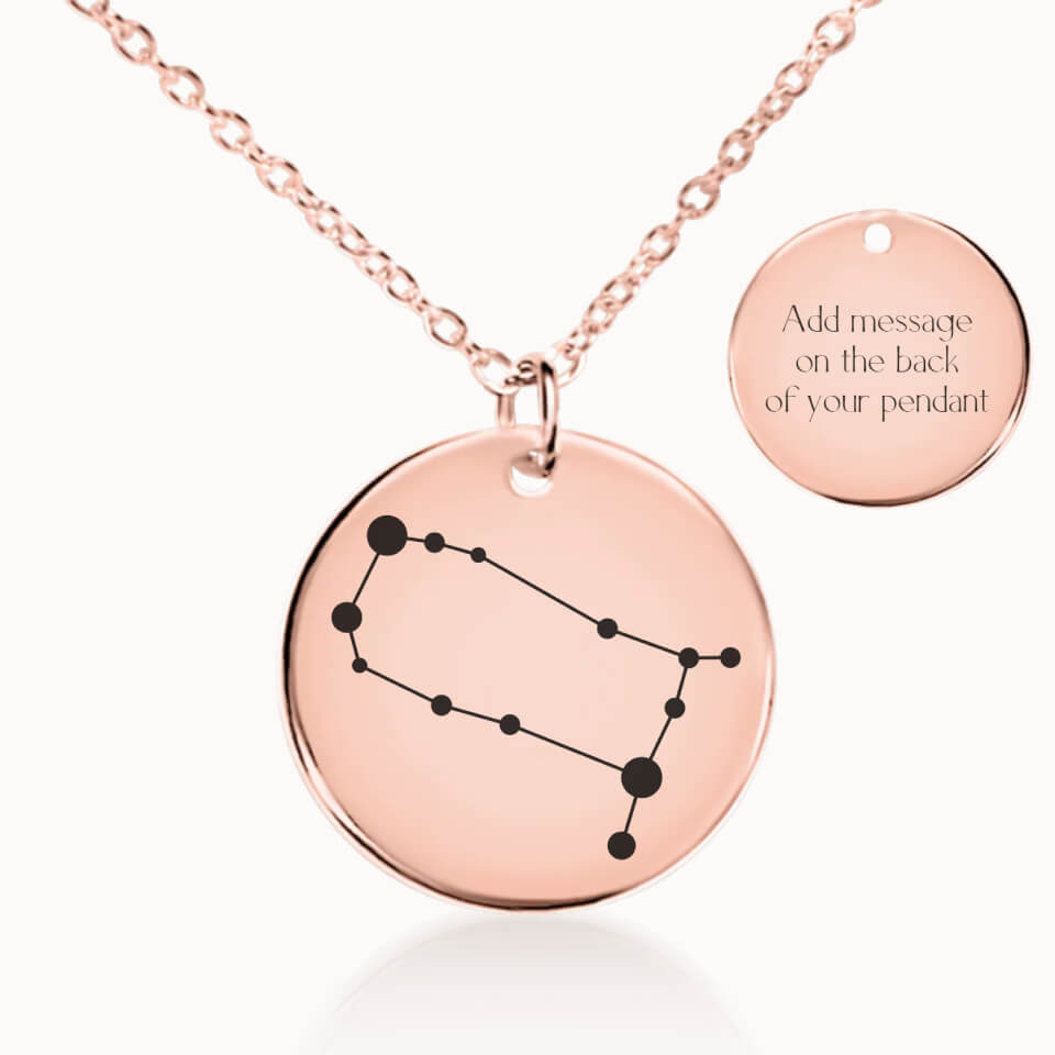 Zodiac Constellation Necklace in Rose Gold, Personalized Gift for Her, Designed With Meaning