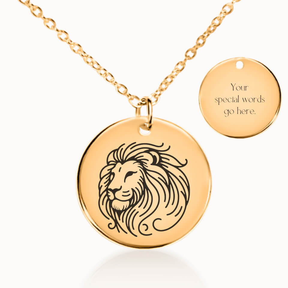 Classic Zodiac Sign Necklace in Gold, Personalized Gift, Designed With Meaning