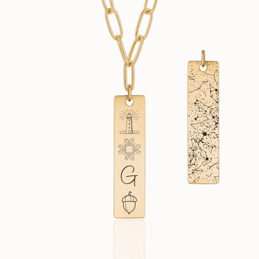 Teacher Emblem Edit Necklace, Teacher Gift, Personalized Jewelry, Designed With Meaning