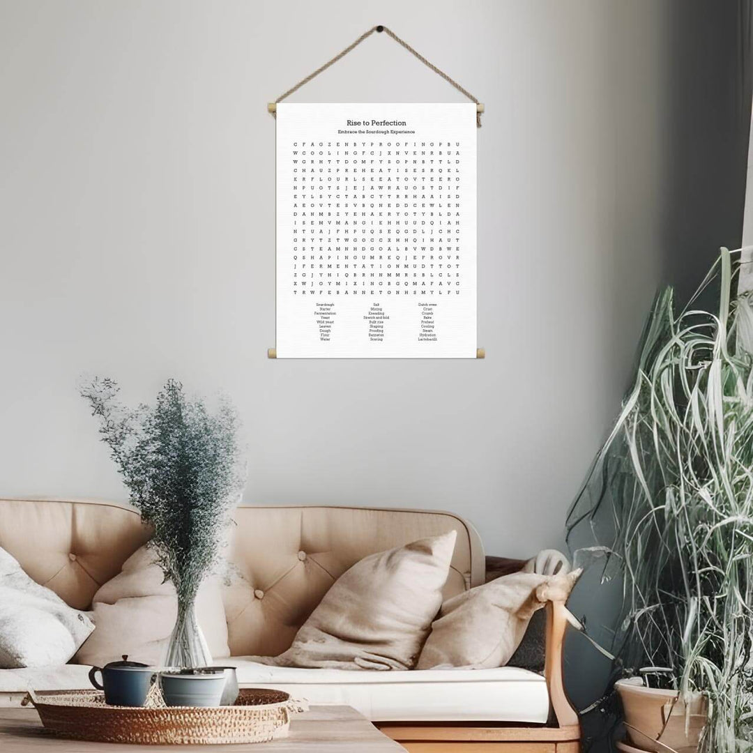 Custom Sourdough Bread Word Search Art Print, Styled#color-finish_hanging-canvas