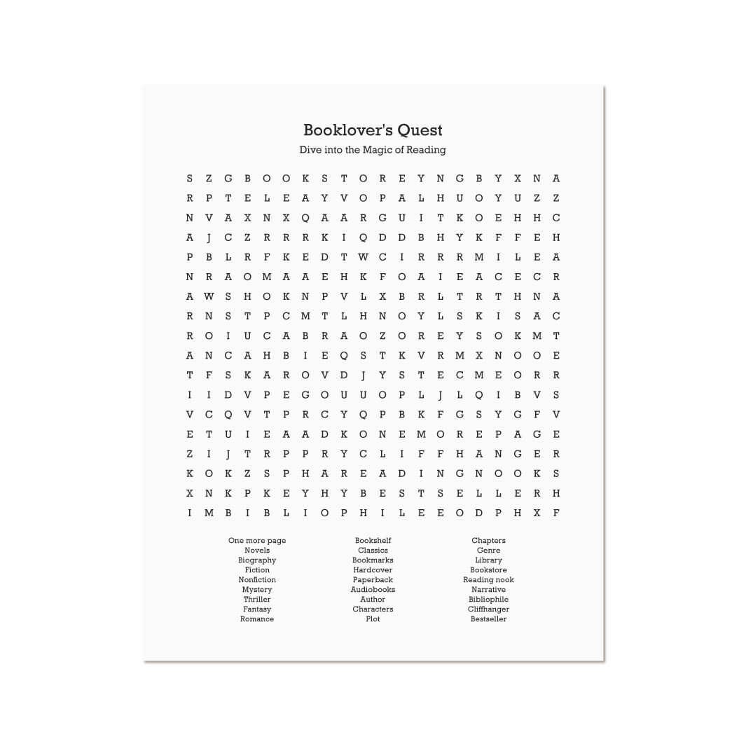 Custom Book Worm Word Search Art Print#color-finish_unframed