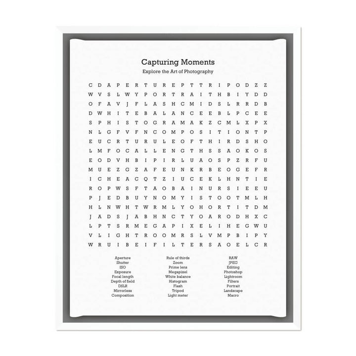 Custom Photography Word Search Art Print#color-finish_white-floater-frame