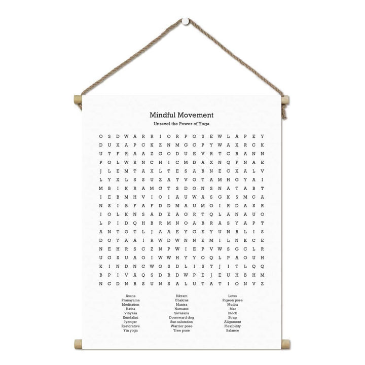 Custom Yoga Word Search Art Print#color-finish_hanging-canvas