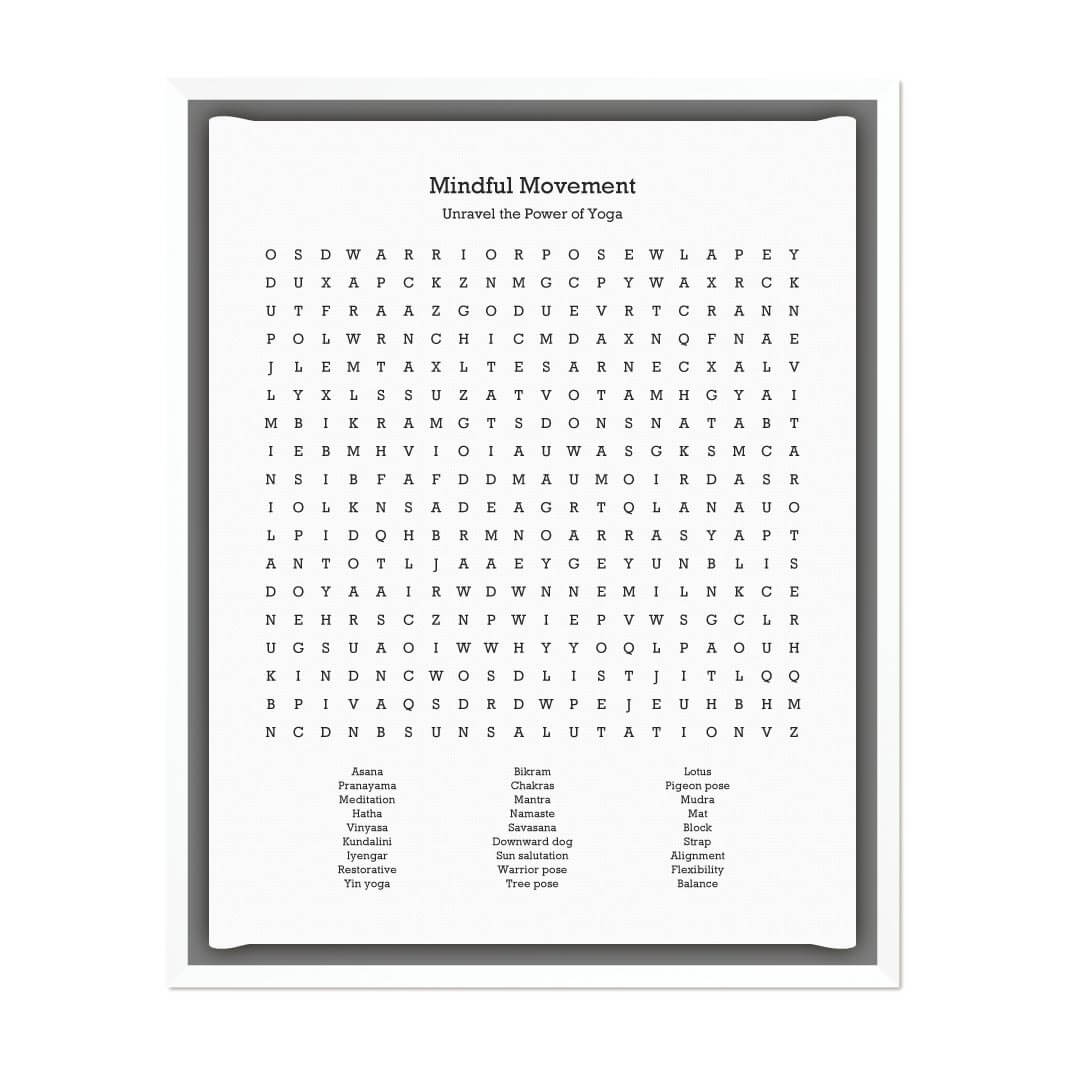 Custom Yoga Word Search Art Print#color-finish_white-floater-frame