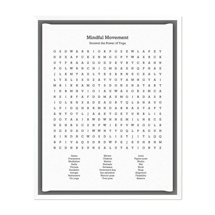 Custom Yoga Word Search Art Print#color-finish_white-floater-frame