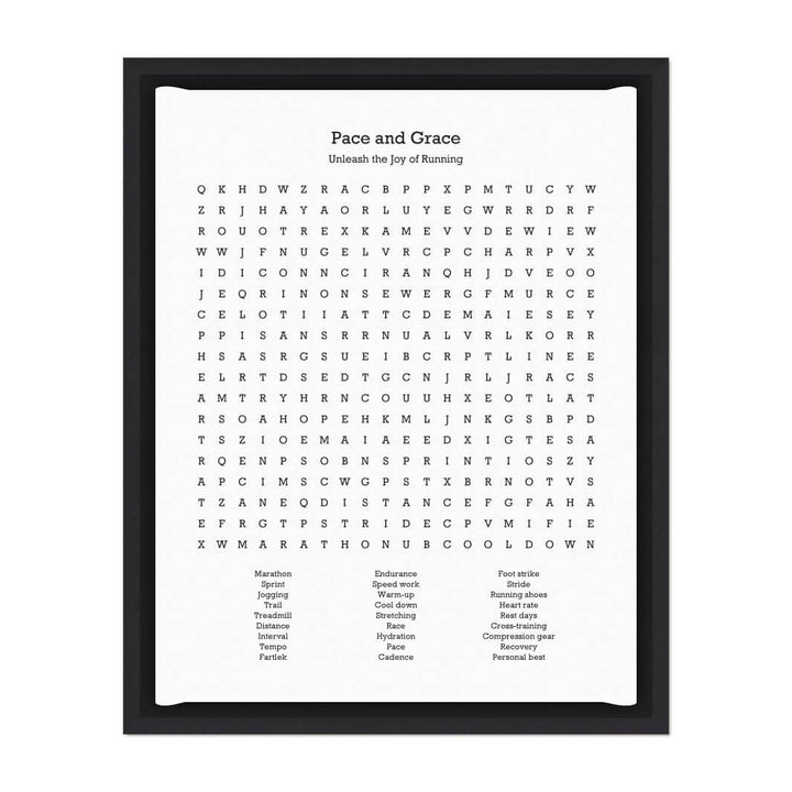 Custom Running Word Search Art Print#color-finish_black-floater-frame