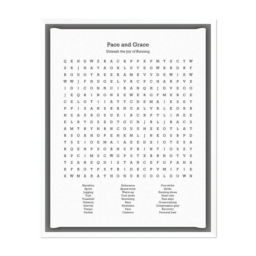 Custom Running Word Search Art Print#color-finish_white-floater-frame