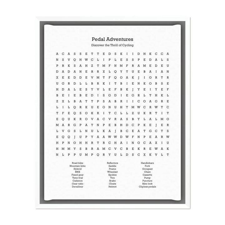 Custom Cycling Word Search Art Print#color-finish_white-floater-frame