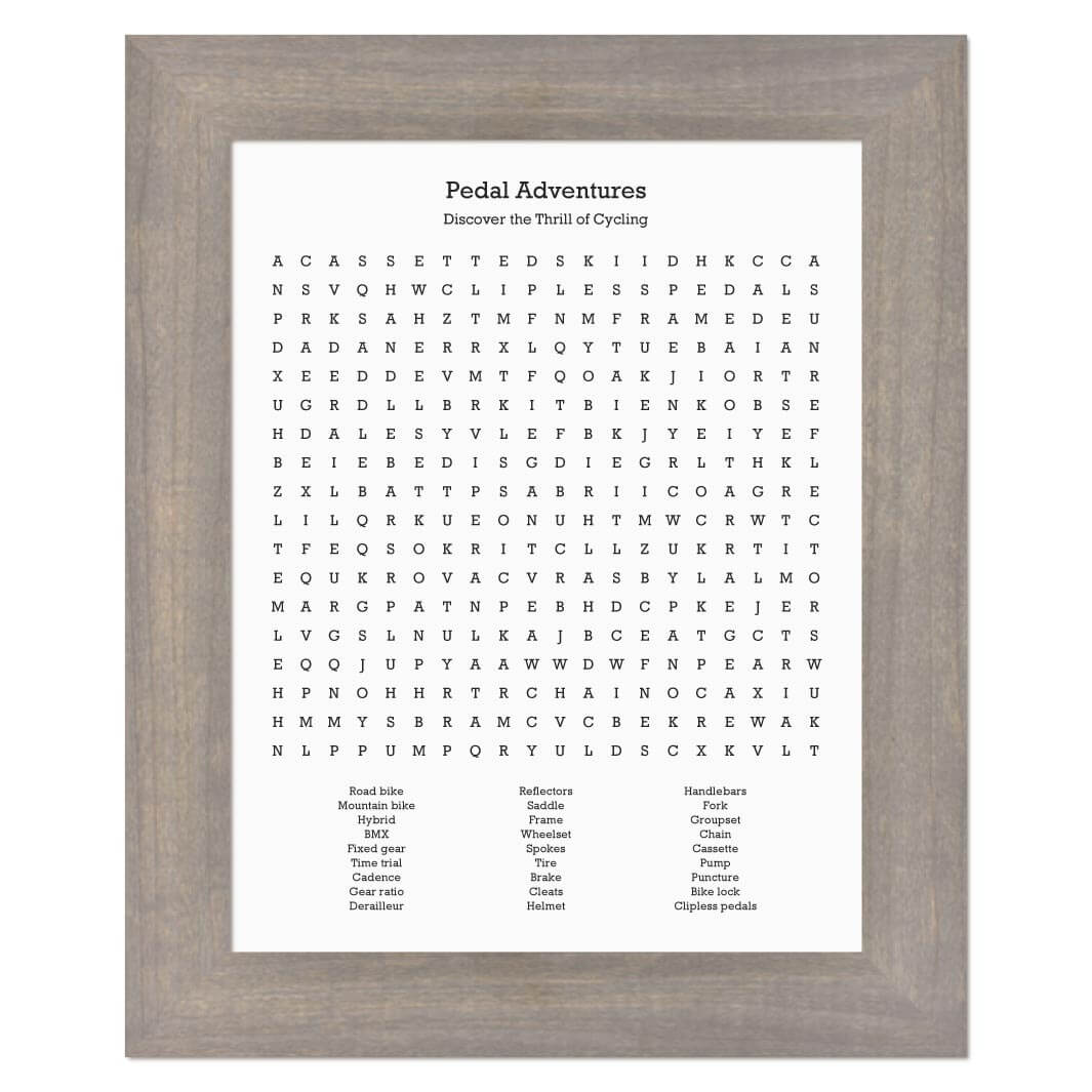 Custom Cycling Word Search Art Print#color-finish_gray-wide-frame