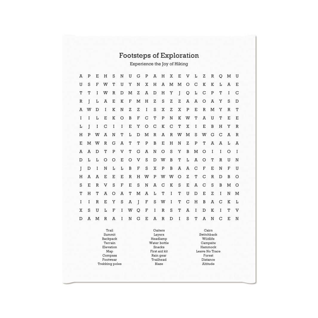 Custom Hiking Word Search Art Print#color-finish_wrapped-canvas