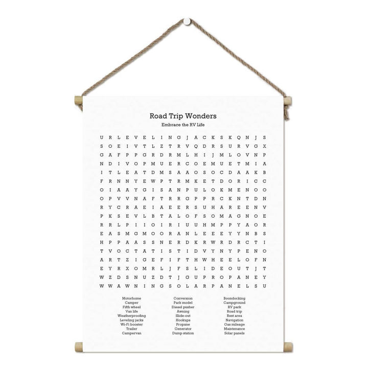 Custom RV Travel Word Search Art Print#color-finish_hanging-canvas