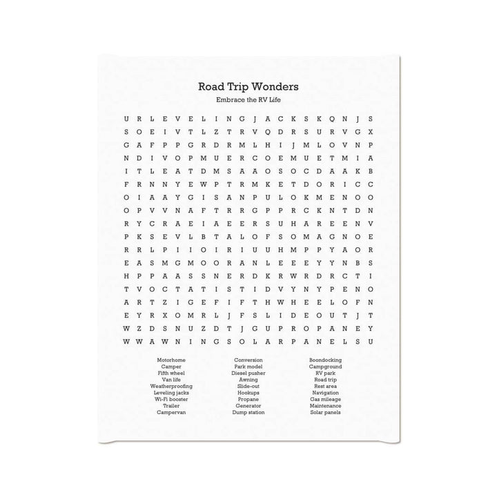 Custom RV Travel Word Search Art Print#color-finish_wrapped-canvas