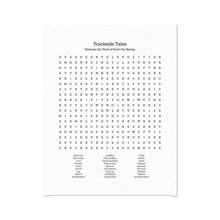 Custom Stock Car Racing Word Search Art Print#color-finish_wrapped-canvas