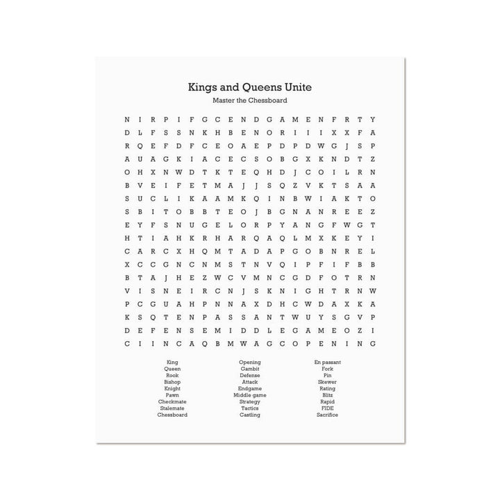 Custom Chess Word Search Art Print#color-finish_unframed