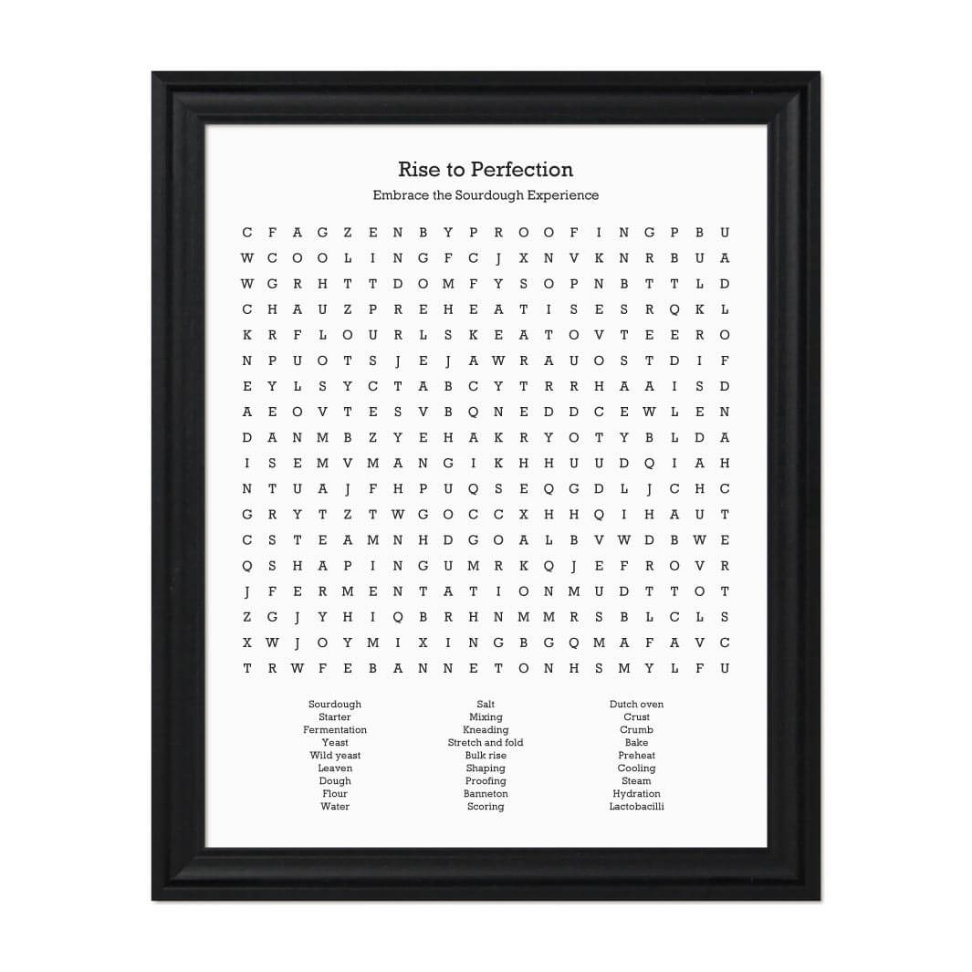 Custom Sourdough Bread Word Search Art Print#color-finish_black-beveled-frame
