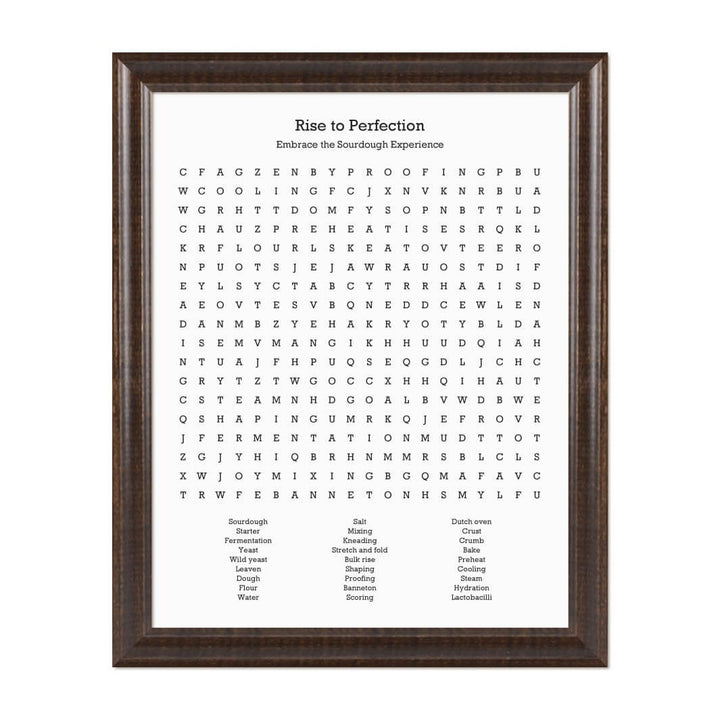 Custom Sourdough Bread Word Search Art Print#color-finish_espresso-beveled-frame