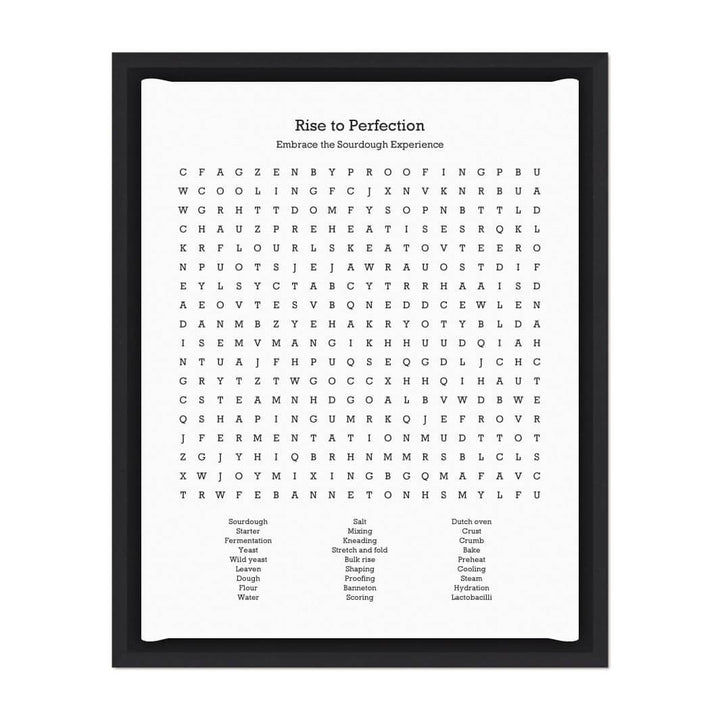 Custom Sourdough Bread Word Search Art Print#color-finish_black-floater-frame