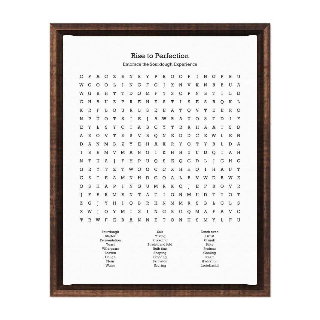 Custom Sourdough Bread Word Search Art Print#color-finish_espresso-floater-frame