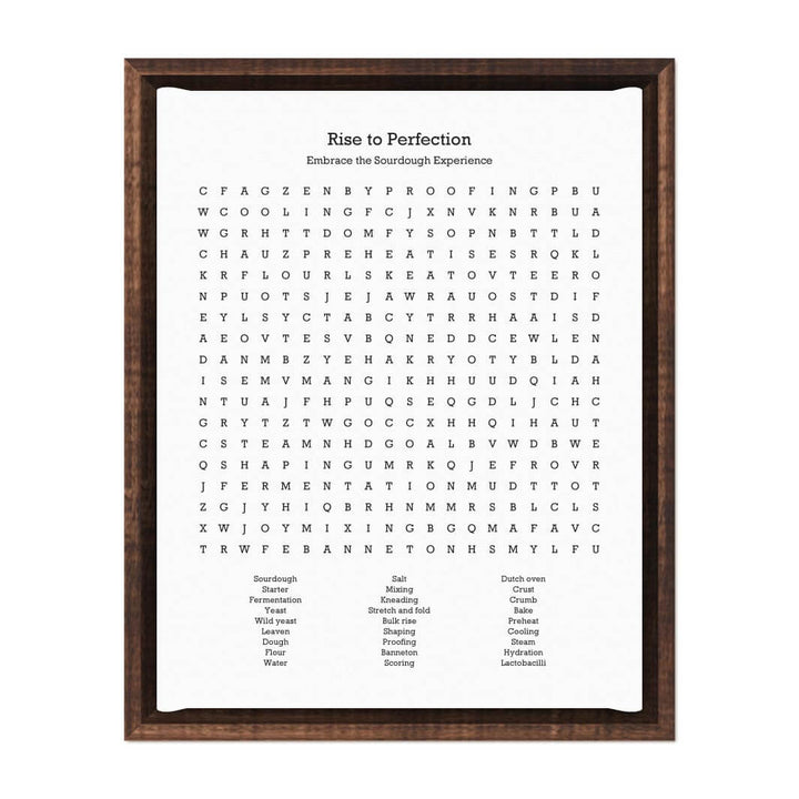 Custom Sourdough Bread Word Search Art Print#color-finish_espresso-floater-frame
