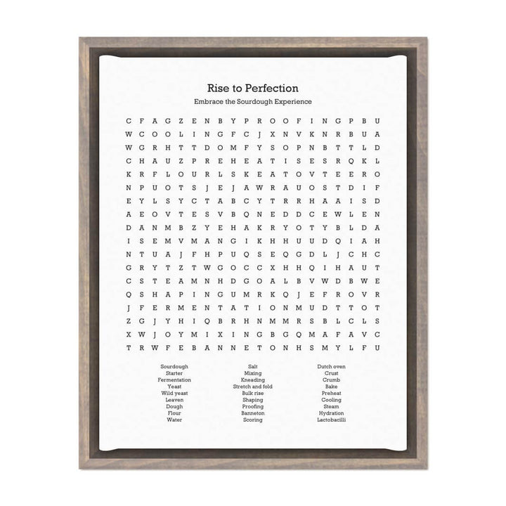 Custom Sourdough Bread Word Search Art Print#color-finish_gray-floater-frame