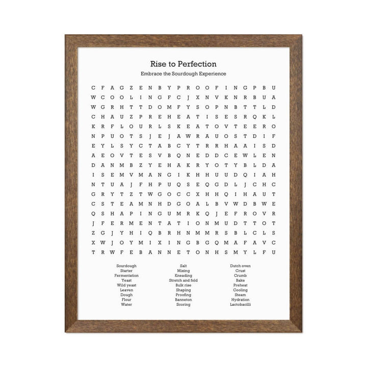 Custom Sourdough Bread Word Search Art Print#color-finish_walnut-thin-frame