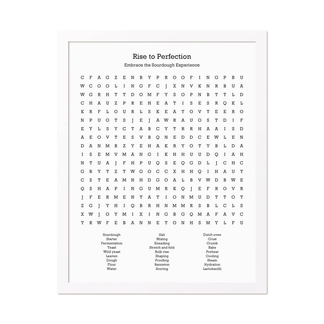 Custom Sourdough Bread Word Search Art Print#color-finish_white-thin-frame