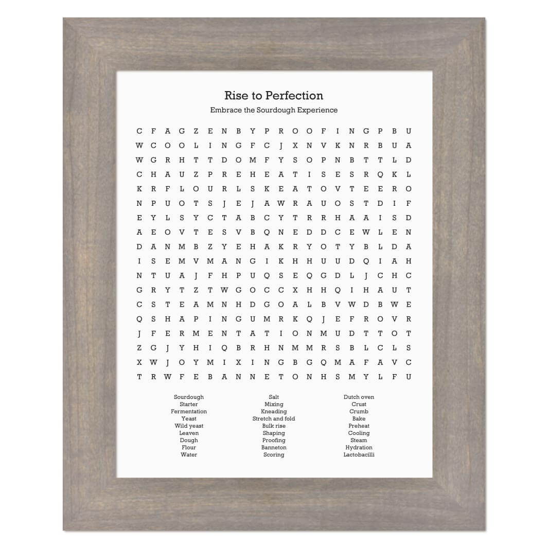 Custom Sourdough Bread Word Search Art Print#color-finish_gray-wide-frame