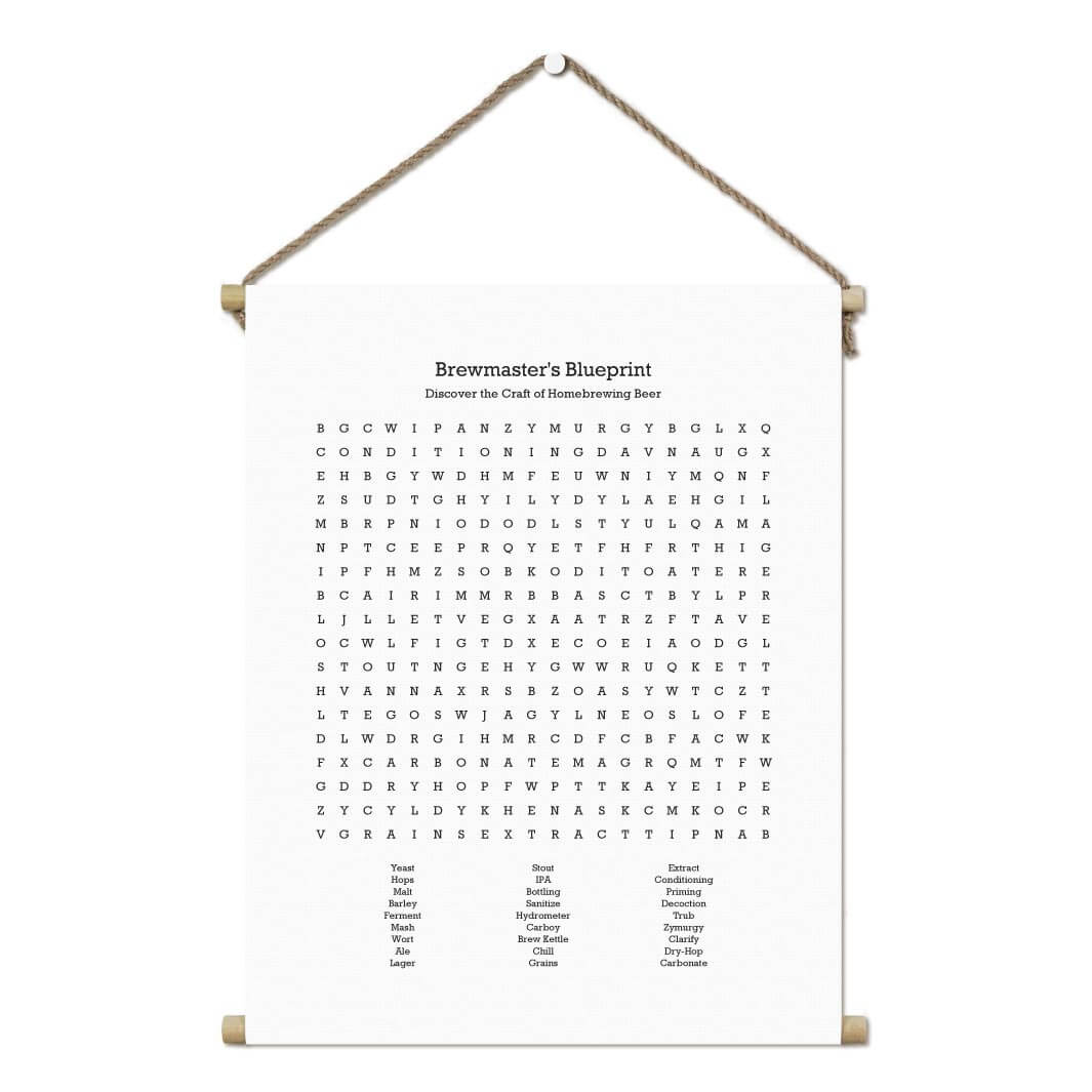 Custom Homebrewing Word Search Art Print#color-finish_hanging-canvas